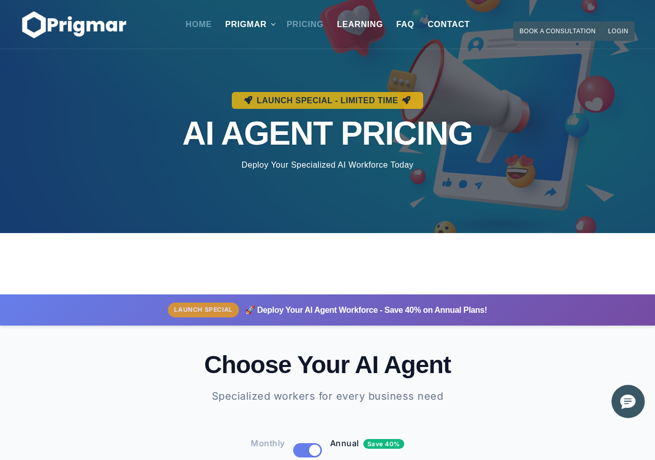 Prigmar pricing page
